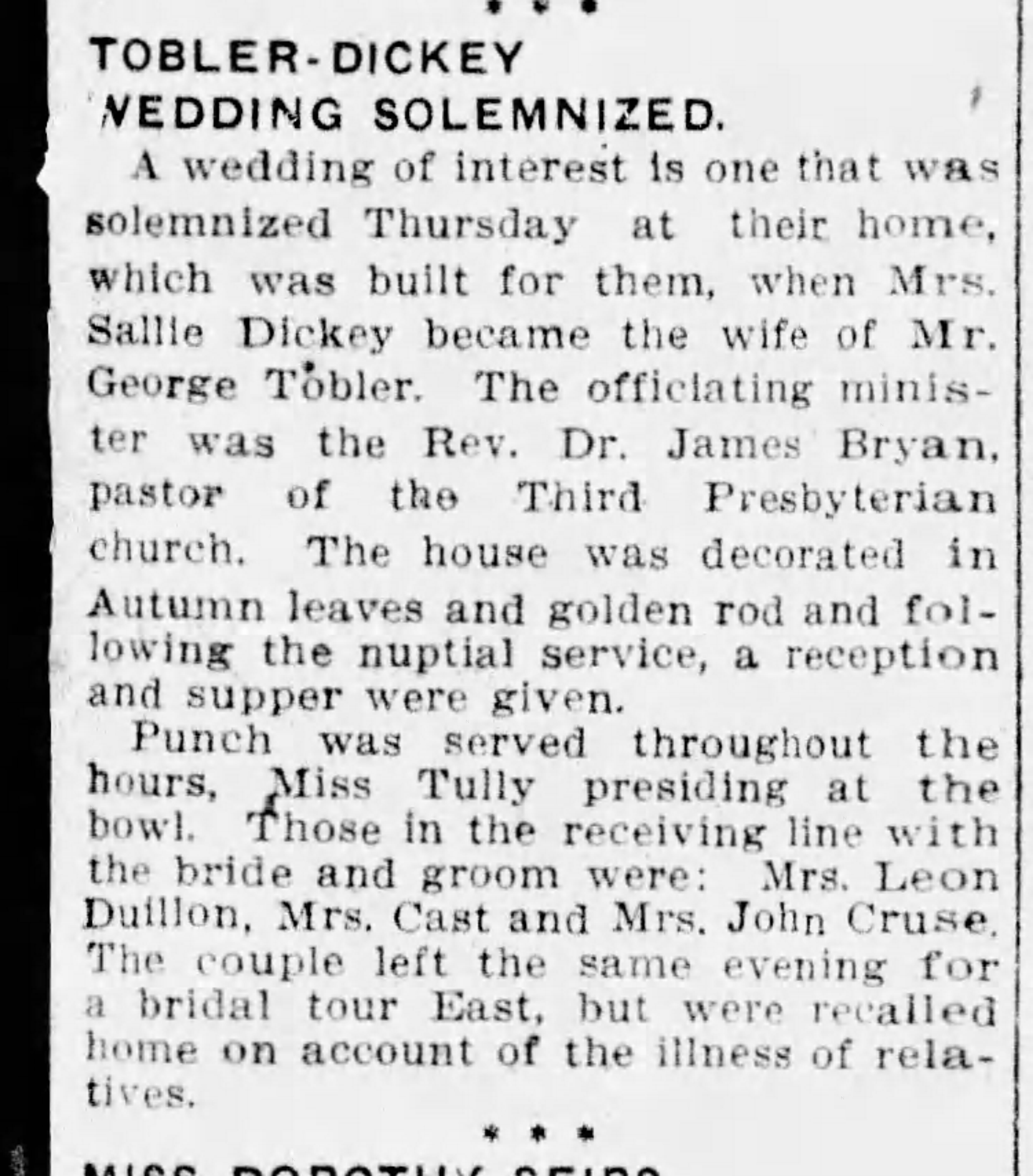 Sallie Dickey-George Tobler